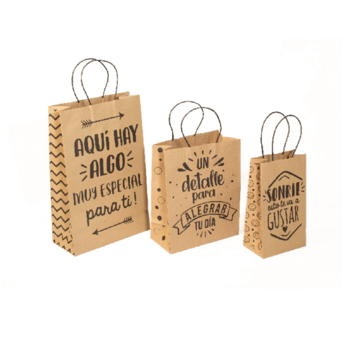 Bolsas craft con mensajes